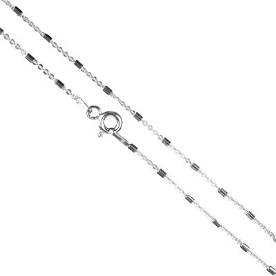 925 Sterling Silver Trace and Bar Chain, 18" 