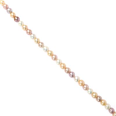 Zhujiang Naturally Tri-Colour Cultured Pearls Approx 8-10mm, 40cm Strand