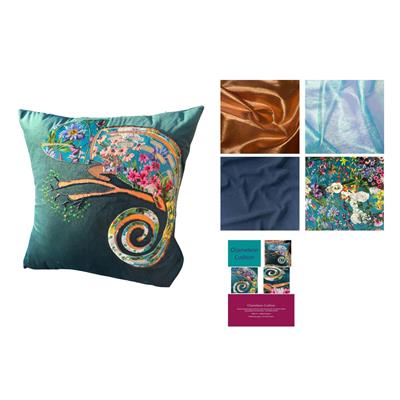 Delphine Brooks Bluebell Luxury Chameleon Cushion Kit: Instructions & Fabric (2m)
