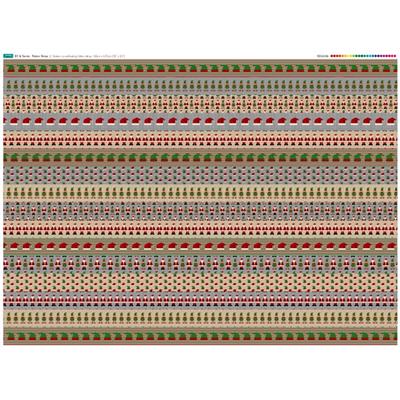 Elf & Santa Strips Fabric Panel (140 x 109cm)