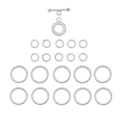 925 Sterling Silver Beaded Chainmaille Kit (21pcs)
