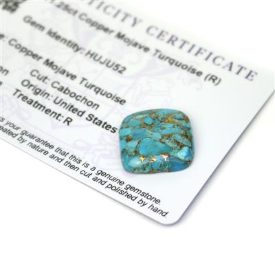 11.25cts Copper Mojave Turquoise 18x18mm Cushion  (R)