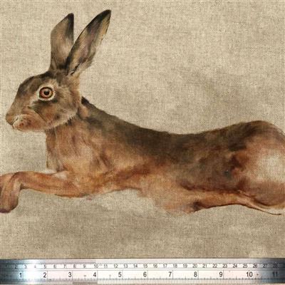 Leaping Hares Linen-Look Panel (0.46m x 0.46m)