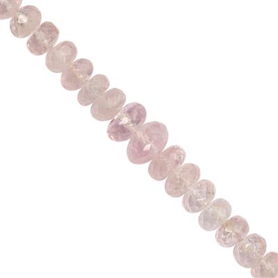 45cts Morganite Faceted Rondelles Approx 5x2 to 7x4mm, 20cm Strand