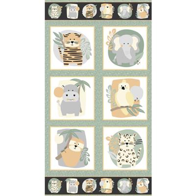 Henry Glass Into The Jungle Collection Patchwork Panel 0.6m