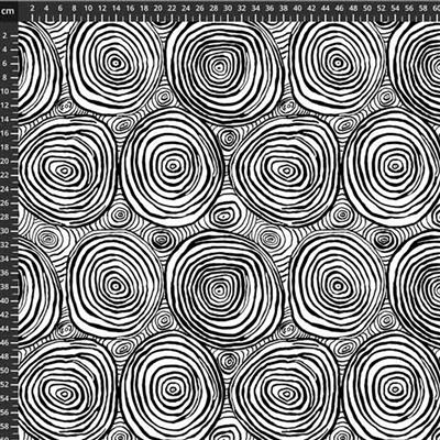 Kaffe Fassett Collective Onion Rings Black Extra Wide Backing Fabric 0.5m (274cm)