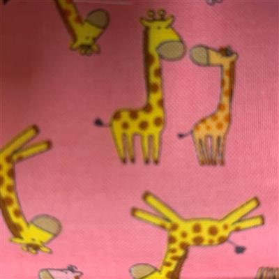 Giraffes On Pink Fabric 0.5m - exclusive