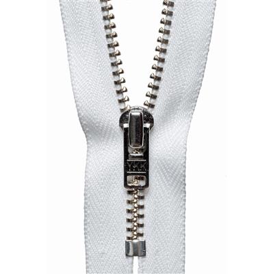 Metal Trouser Zip 15cm/5.90in White 