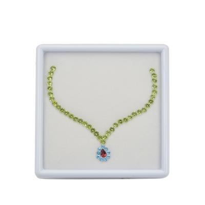 8.45cts Multi Gemstone Mixed Shape & Size Necklace Boxes 