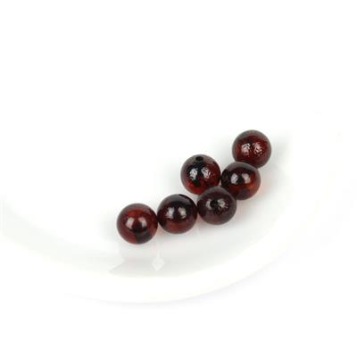 Baltic Cherry Amber Half Drilled Beads, 5mm (6pcs) 