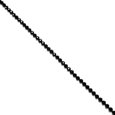 210cts Natural Burmese Black Spinel Faceted Rounds, Approx 8mm, 38cm Strand