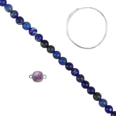 925 Sterling Silver Lapis Lazuli & Amethyst Connector Project With Downloadable Instructions By Alison Tarry