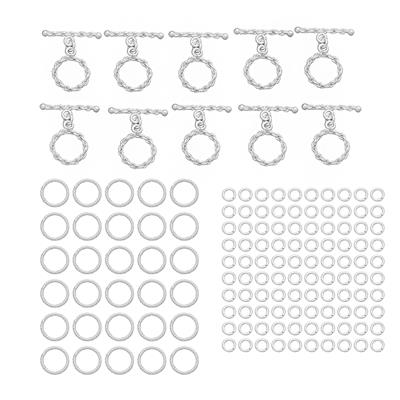 925 Sterling Silver Plated Base Metal Rope Chainmaille kit (140 pcs)