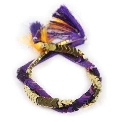 Gold and Purple Hematite Bundle, x2 30cm strands