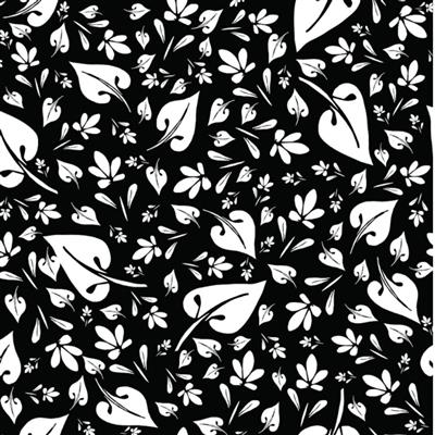 Sanntangle Tangly Leaves Black Fabric 0.5m