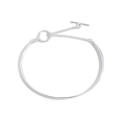 925 Sterling Silver Bangle with Toggle Clasp
