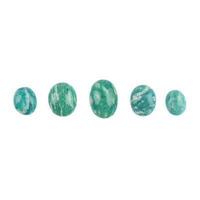 16.50cts  Amazonite Cabochon Oval Approx 9x7 to 14x10mm Loose Gemstones, (Pack of 5)