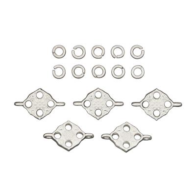 925 Sterling Silver Detailed Connectors Approx 14x8mm, Pack of 5 pcs