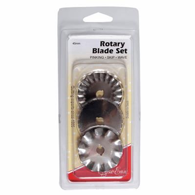 Rotary Blade Refill Set - Pinking, Skip and Wave Blades 45mm 
