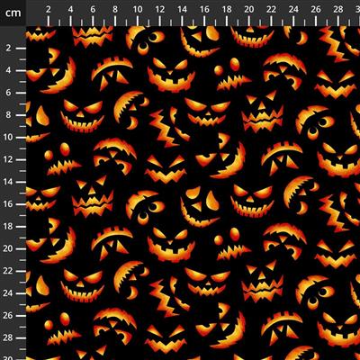 Henry Glass Halloween Ball Collection Scary Grins Fabric 0.5m