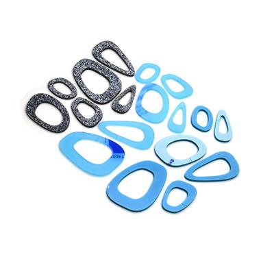 Acrylic Graduated Linking Rings Inc. Silver Glitter, Frosted Pale Turquoise, Opaque Turquoise (18pcs)