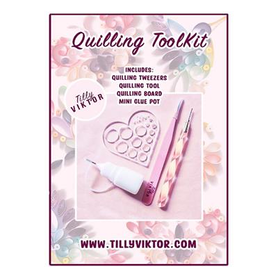 TillyViktor Tool Kit - Quilling Tool, Tweezers, Glue Pot, Heart Board