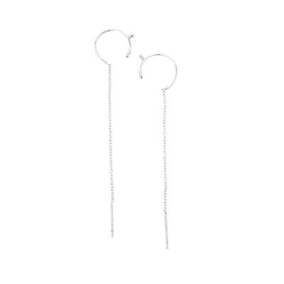 925 Sterling Silver Threader Earrings with Hook, Approx (2 pairs)