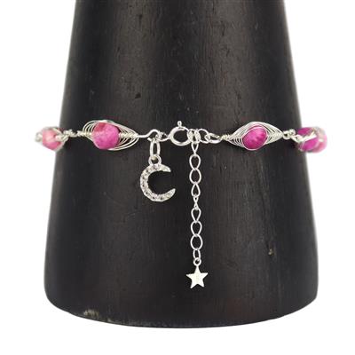 Scolecite Sensation! Pink Scolecite Smooth Rounds with 925 Moon Findings Pack