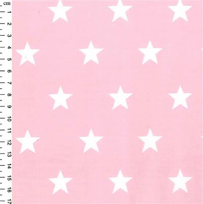 Rose & Hubble Cotton Poplin Pink Stars Fabric 0.5m