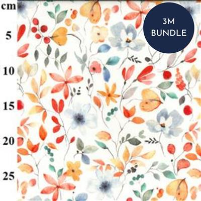 Linen-Viscose Digital Ditsy Pastel Floral Fabric Bundle (3m)