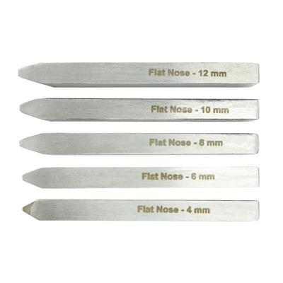 Flat Nose Sunray Steel Punches, 4-12mm, Set of 5
