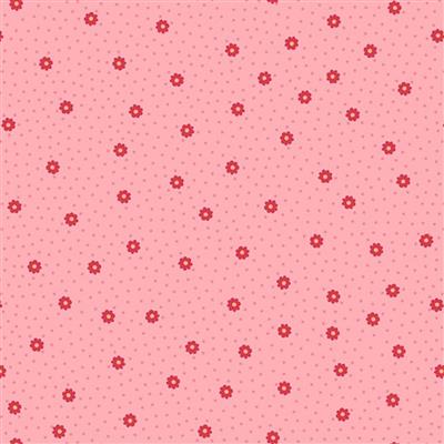 Lewis & Irene Little Matryoshka Pink Mini Flowers Fabric 0.5m