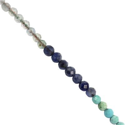 10cts Multi Gemstone Faceted Rondelles Approx 2x2.5mm, 38cm Strand