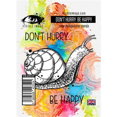 Visible Image Don't Hurry Be Happy Stamp Set