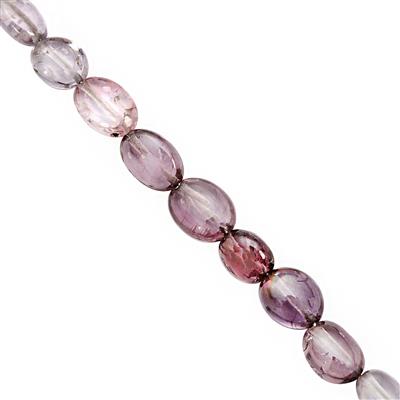 22cts Natural Mogok Burmese Purple Spinel Graduated Plain Oval Approx 2.5x3 to 4.5x6mm, 25cm Strand