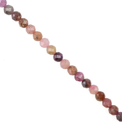30cts Sapphire & Ruby Faceted Rounds Approx 3mm, 38cm Strand