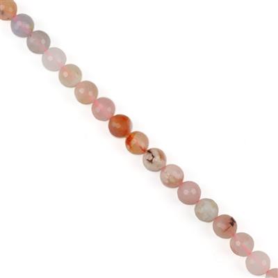 140cts Sakura Agate Faceted Rounds, Approx 8mm, 38cm Strand