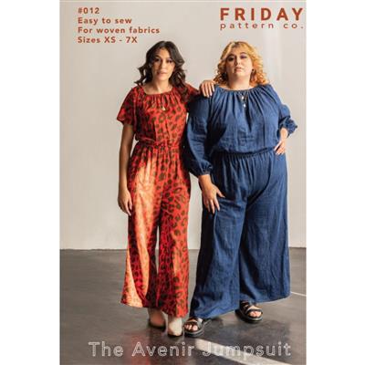 The Avenir Jumpsuit Pattern By Friday Pattern Company (Sizes XS-7X)
