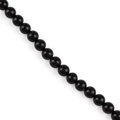 Jet Plain Rounds Approx. 6mm, 39cm Strand
