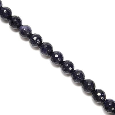 Blue Goldstone Faceted Rounds Approx 12mm, 38cm Strand