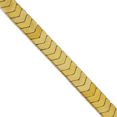 165cts Gold Color Coated Hematite Arrow Smooth Approx 7x4 to 8x5mm, 30cm Strand
