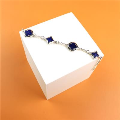 Natural Lapis Lazuli & White Topaz 925 Sterling Silver Clover Connector Bracelet Project With Instructions By Suzie Menham
