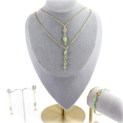 Star Struck! Green Kyanite Rounds with Sparkling Star Findings Kit