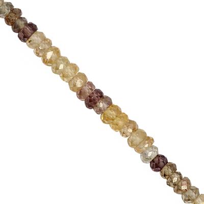 25cts Imperial Zircon Faceted Rondelles Approx 2.50x1.30mm to 4.40x2.70, 15cm Strand 