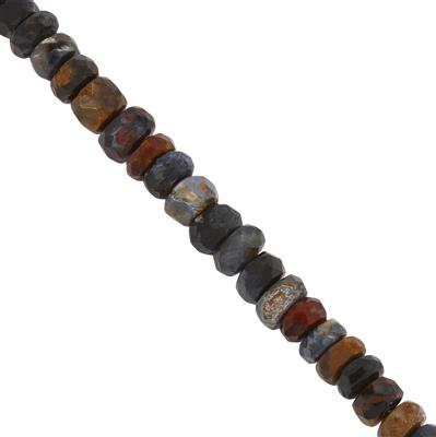 30cts Pietersite Graduated Faceted Rondelles Approx 3.50x1.50 to 5x1.50mm, 20cm Strand
