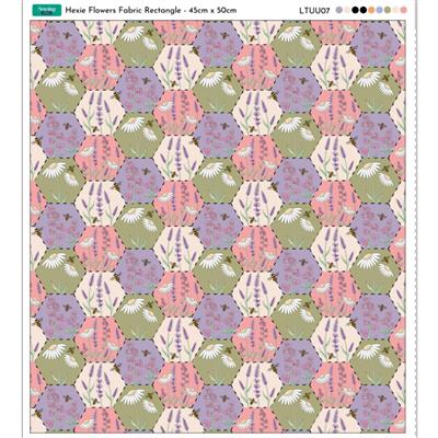 Hexie Floral Fabric Rectangle Fabric Panel 47cm x 55cm