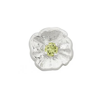 Gemstone Garden By Natalie Patten: 925 Sterling Silver Poppy Bead, Approx 11mm with Peridot - August