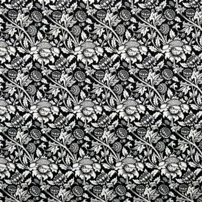 William Morris White Flowers Percale Fabric 0.5m