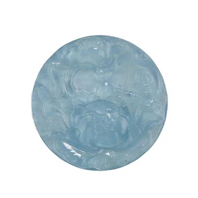 120cts Kashmir Aquamarine Flower Carving Approx 53-55mm, 1pc