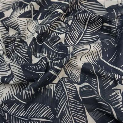 Marine Feather Palm 100% Cotton Marlie-Care Lawn Fabric 0.5m